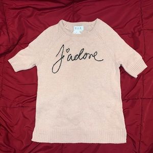 Elle “J’adore” short sleeve sweater